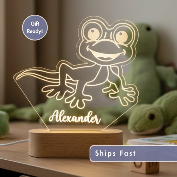Lizard Custom Name Light • Personalized LED Cloud Decor • Baby Gift - Picture 1 of 8